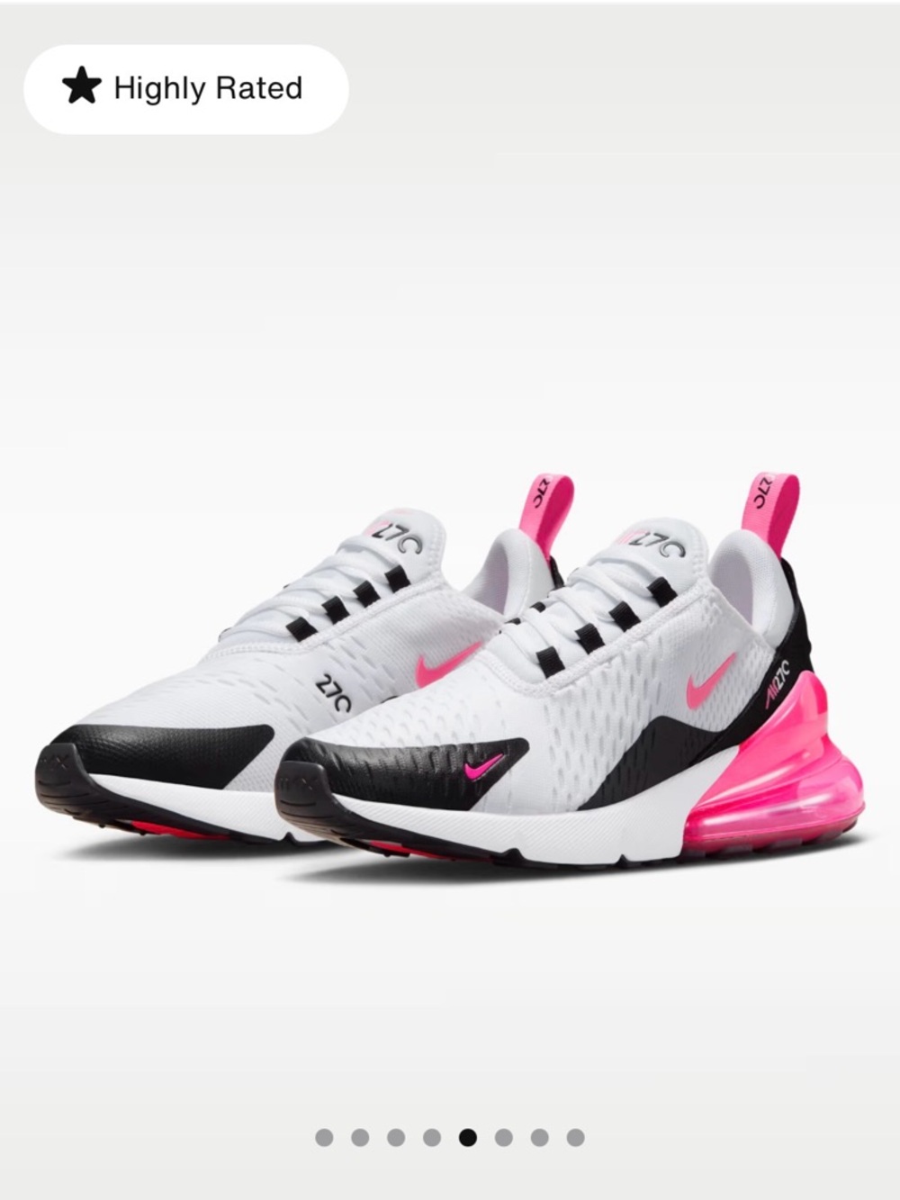 Nike Women’s Air Max 270 White Black Pink Sneakers